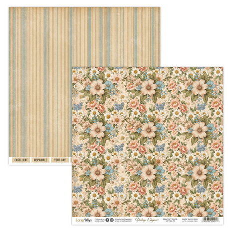 ScrapBoys Vintage Elegance 12x12 Inch Paper Pad (SB-VIEL-08)