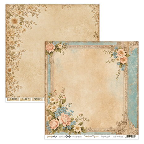ScrapBoys Vintage Elegance 8x8 Inch Paper Pad (SB-VIEL-10)
