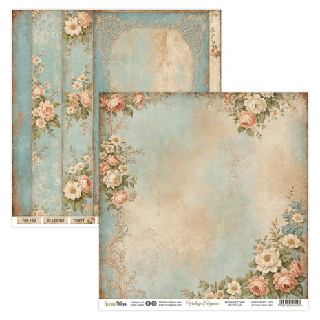 ScrapBoys Vintage Elegance 8x8 Inch Paper Pad (SB-VIEL-10)