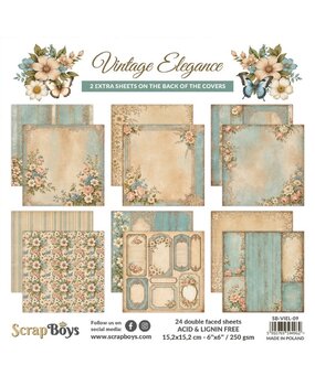 ScrapBoys Vintage Elegance 6x6 Inch Paper Pad (SB-VIEL-09) ScrapBoys Vintage Elegance 6x6 Inch Paper Pad (SB-VIEL-09)