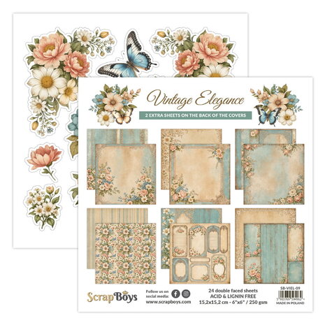 ScrapBoys Vintage Elegance 6x6 Inch Paper Pad (SB-VIEL-09)