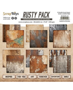 ScrapBoys Rusty Pack 8x8 Inch Paper Pad (SB-RUPA-10) ScrapBoys Rusty Pack 8x8 Inch Paper Pad (SB-RUPA-10)