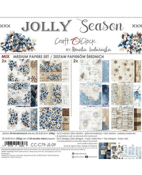 Craft O'Clock Jolly Season 8x8 Inch Medum Papers Set (CC-C79-JS-09)