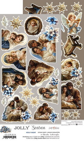 Craft O'Clock Jolly Season Extras Sheet Holly Night (CC-C79-JS-14)