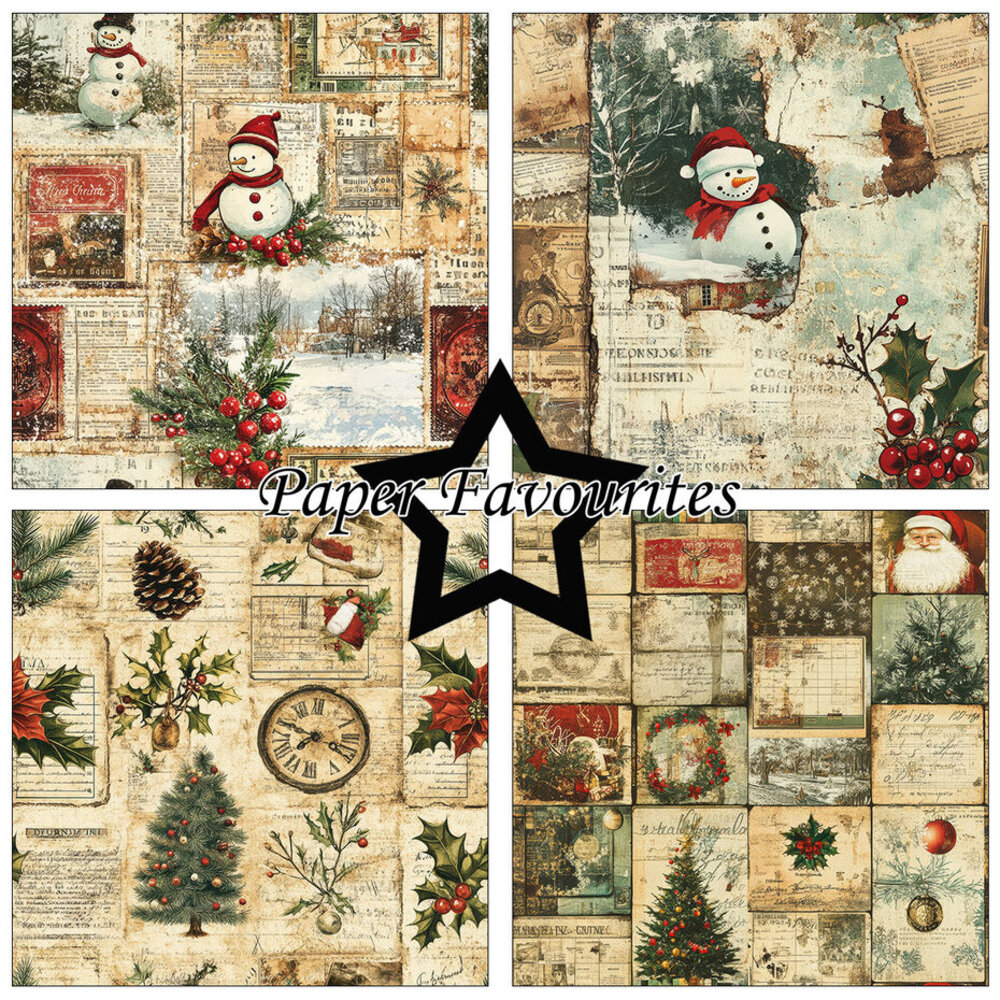 Paper Favourites Christmas Collage 12x12 Inch Paper Pad (PF748)