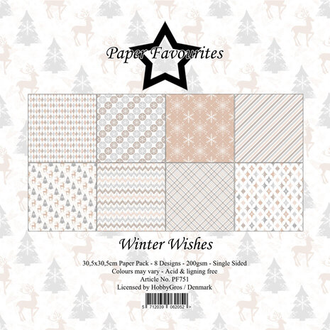 Paper Favourites Winter Wishes 12x12 Inch Paper Pad (PF751) Paper Favourites Winter Wishes 12x12 Inch Paper Pad (PF751)