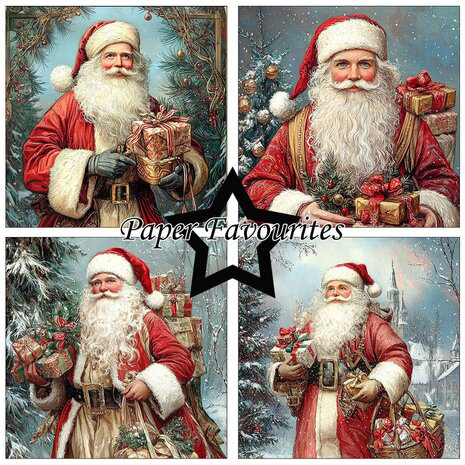 Paper Favourites Vintage Santa 6x6 Inch Paper Pad (PF550)