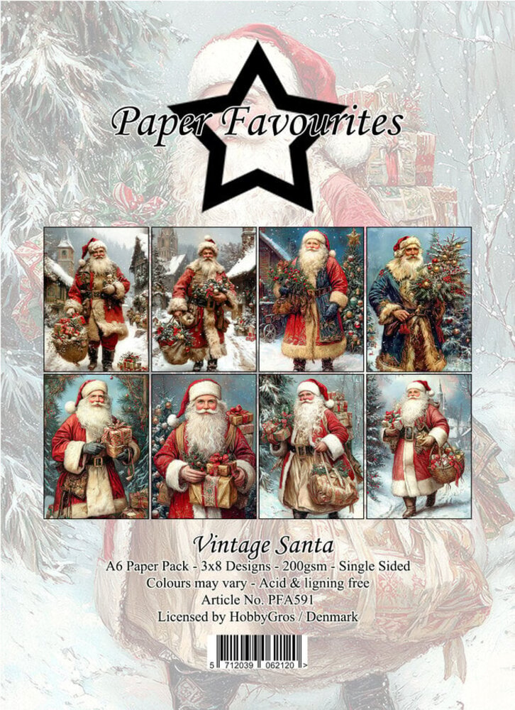 Paper Favourites Vintage Santa A6 Paper Pad (PFA591)