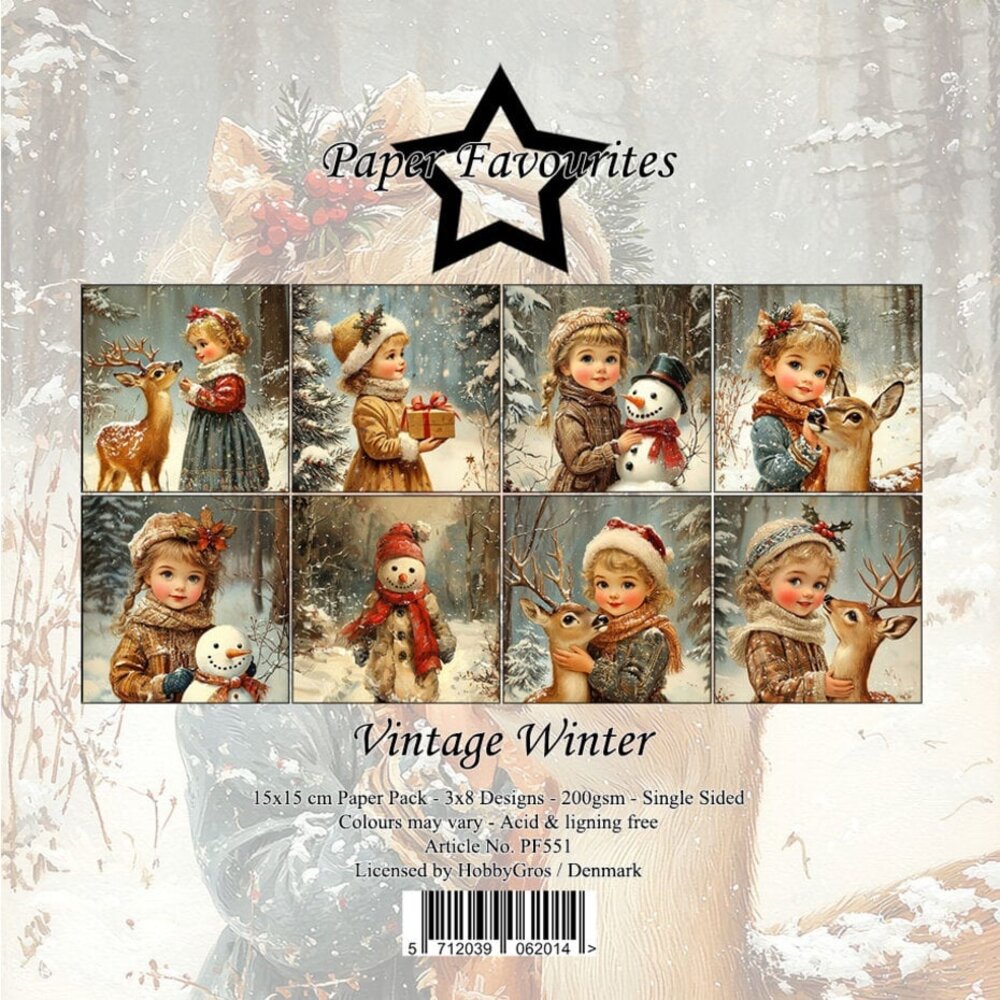 Paper Favourites Vintage Winter 6x6 Inch Paper Pad (PF551) Paper Favourites Vintage Winter 6x6 Inch Paper Pad (PF551)