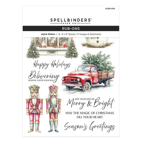 Spellbinders Simply Made Rub-On Sheets Joyful Wishes (SCSR-005)