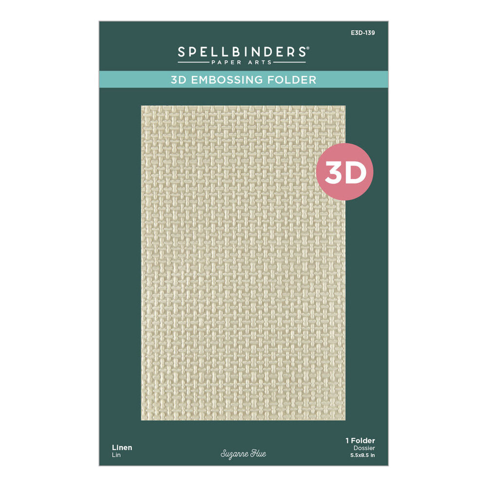 Spellbinders Texture & Foliage Linen 3D Embossing Folder (E3D-139)