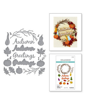 Spellbinders Texture & Foliage Autumn Greetings Wreath Dies (S4-1456)