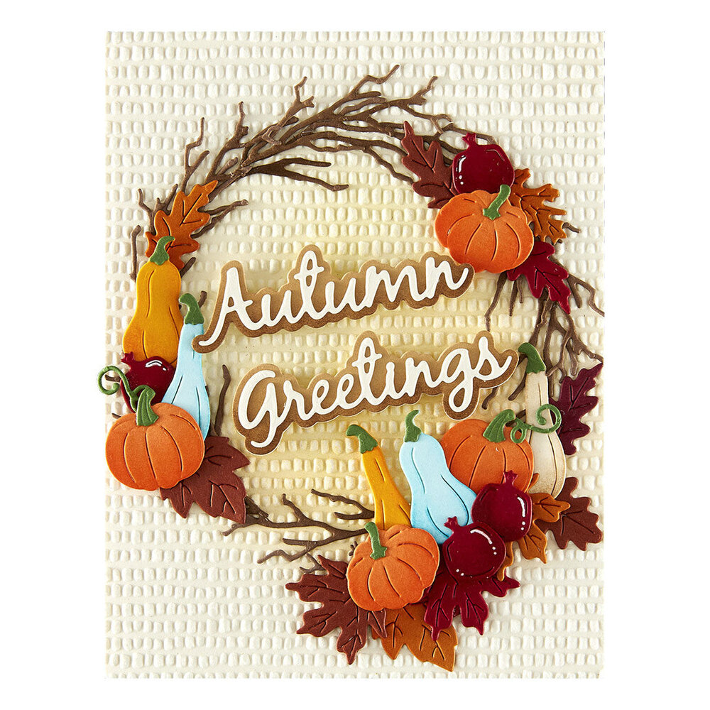 Spellbinders Texture & Foliage Autumn Greetings Wreath Dies (S4-1456) Spellbinders Texture & Foliage Autumn Greetings Wreath Dies (S4-1456)