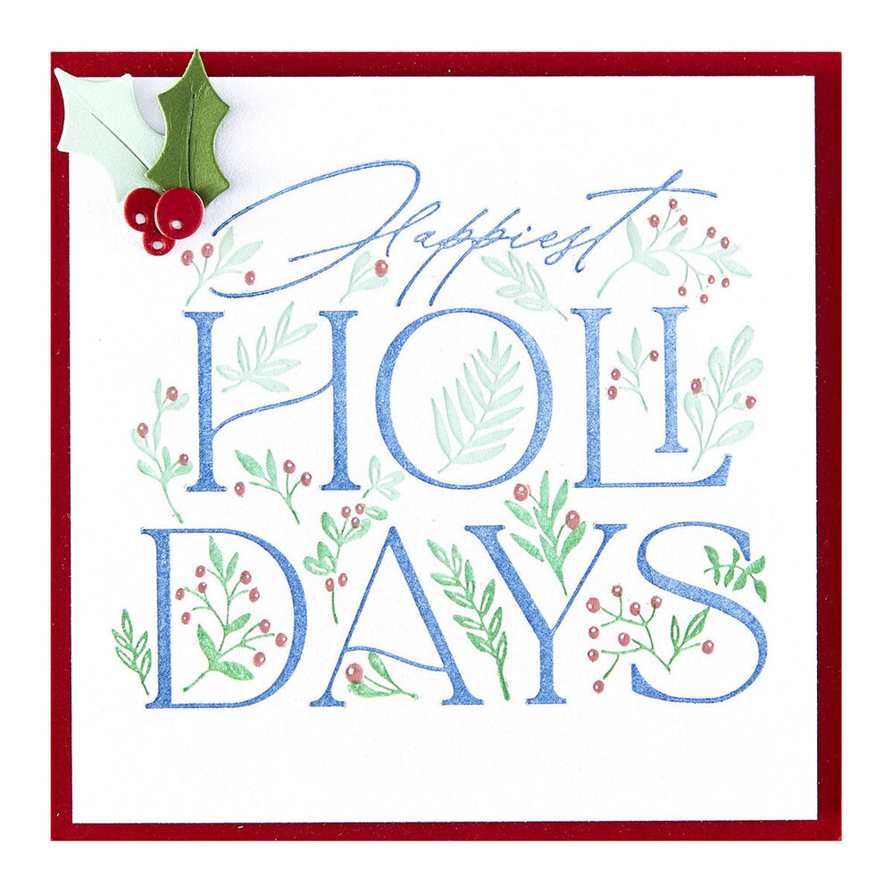 Spellbinders City Holiday Happiest Holidays Registration Press Plate (BPR-032)