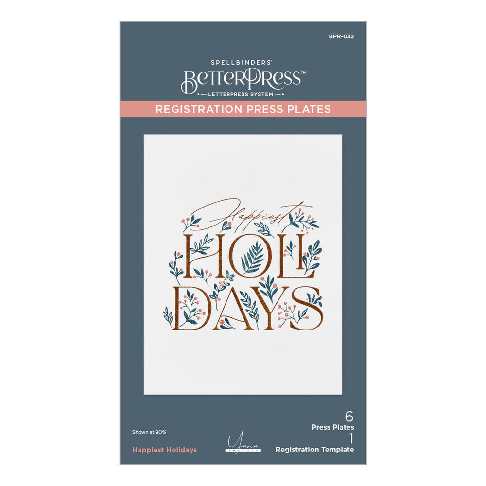 Spellbinders City Holiday Happiest Holidays Registration Press Plate (BPR-032)