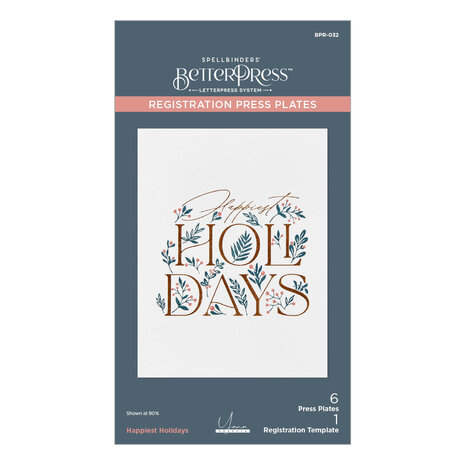 Spellbinders City Holiday Happiest Holidays Registration Press Plate (BPR-032)
