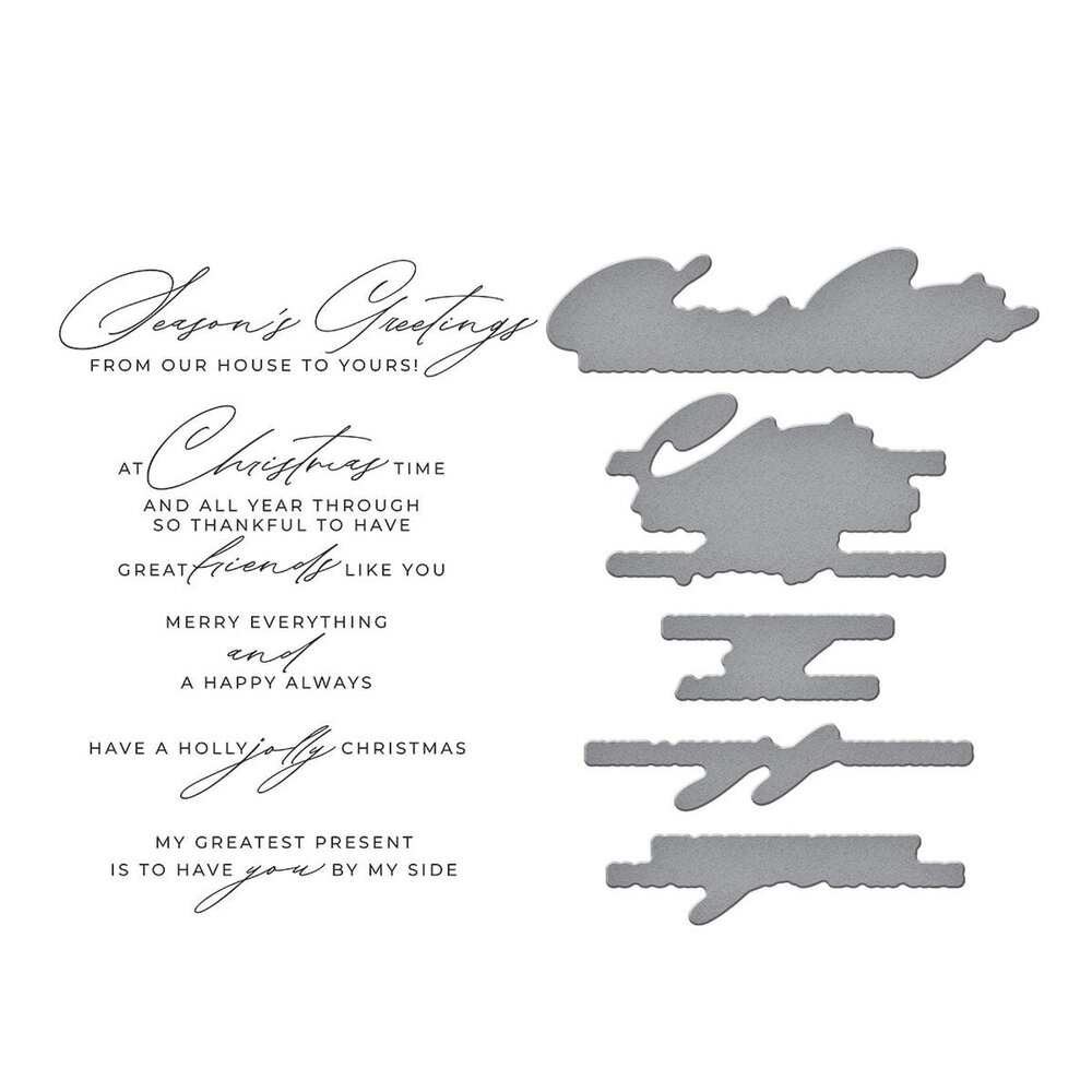 Spellbinders City Holiday Christmas Cheer Sentiments Press Plate & Die Set (BP-305)