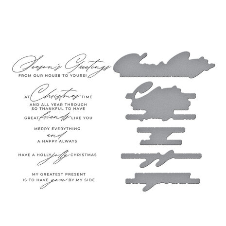 Spellbinders City Holiday Christmas Cheer Sentiments Press Plate & Die Set (BP-305)