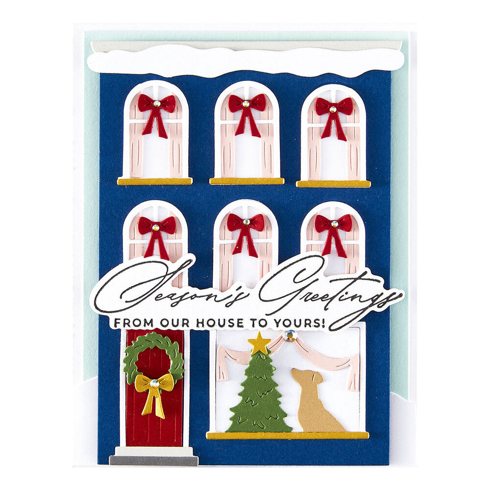 Spellbinders City Holiday Christmas Cheer Sentiments Press Plate & Die Set (BP-305)