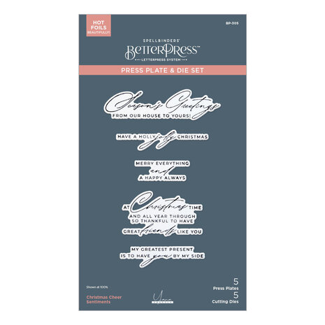 Spellbinders City Holiday Christmas Cheer Sentiments Press Plate & Die Set (BP-305)