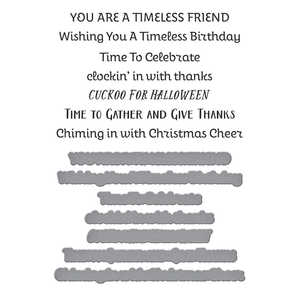 Spellbinders Cuckoo Cottage Sentiments Press Plate & Die Set (BP-317)