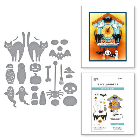 Spellbinders Cuckoo Cottage Halloween Tick Tock Dies (S3-557)