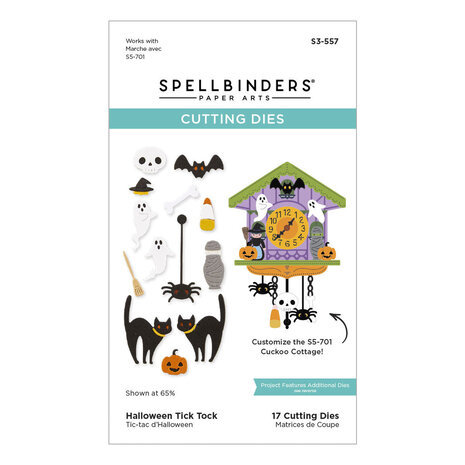 Spellbinders Cuckoo Cottage Halloween Tick Tock Dies (S3-557)