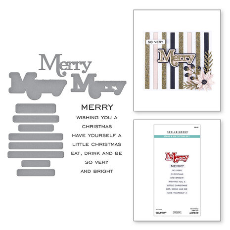 Spellbinders All About Christmas Merry Sentiments Stamp & Die Set (SDS-205)