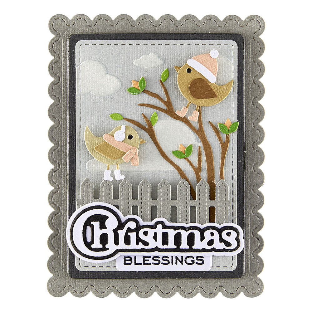 Spellbinders All About Christmas Bow & Bell Scallop Frame Dies (S4-1448)