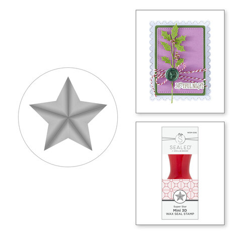 Spellbinders Holiday Magic Super Star Mini 3D Wax Seal Stamp (WSM-006)