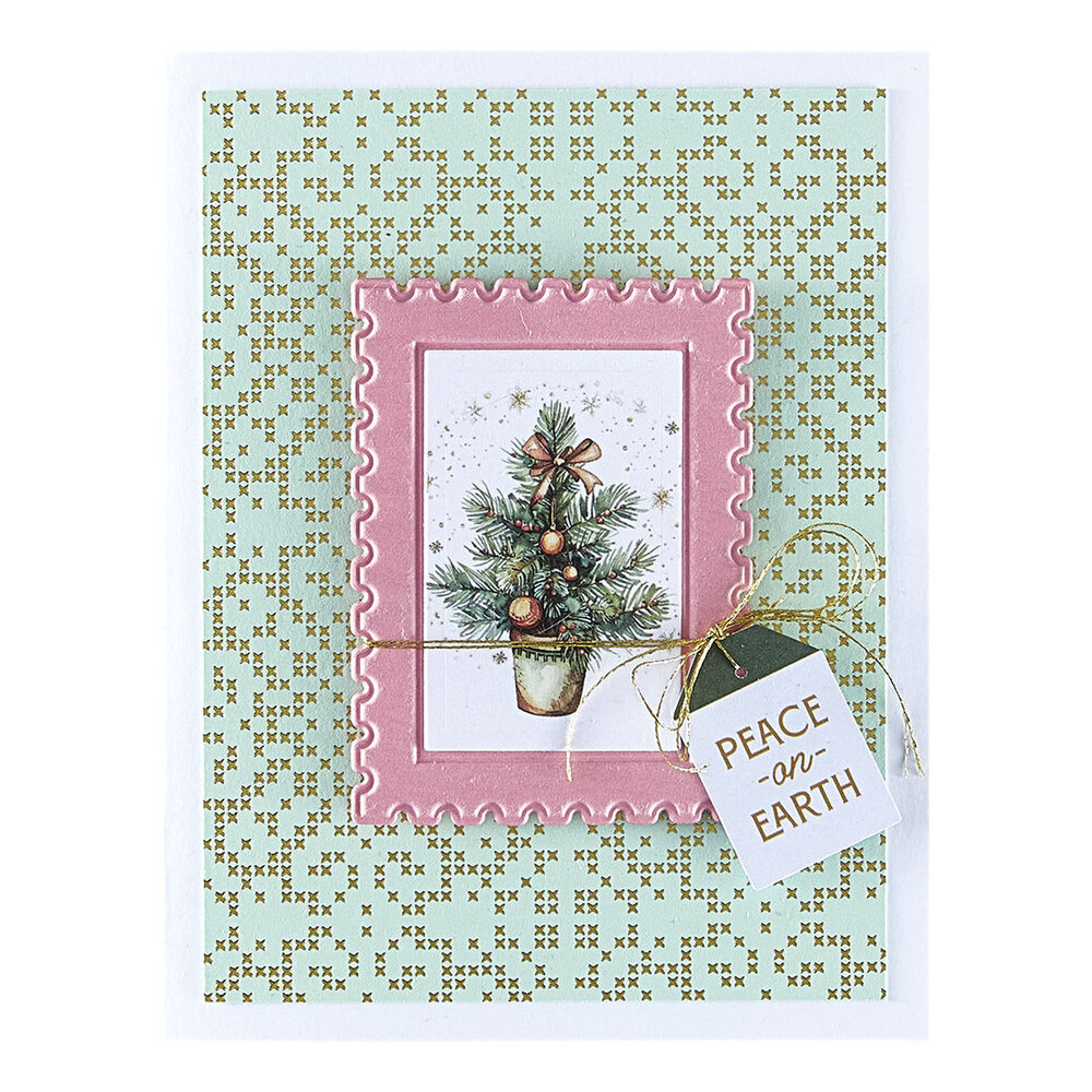 Spellbinders Holiday Magic Postage Stamps 3D Emboss & Cut Folder (E3D-132)