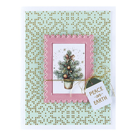 Spellbinders Holiday Magic Postage Stamps 3D Emboss & Cut Folder (E3D-132)