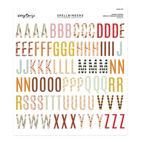 Spellbinders Autumn Archives Chipboard Alphabet Stickers (SCSE-022)