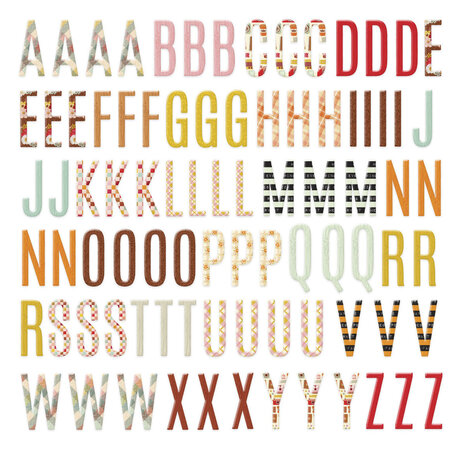 Spellbinders Autumn Archives Chipboard Alphabet Stickers (SCSE-022)