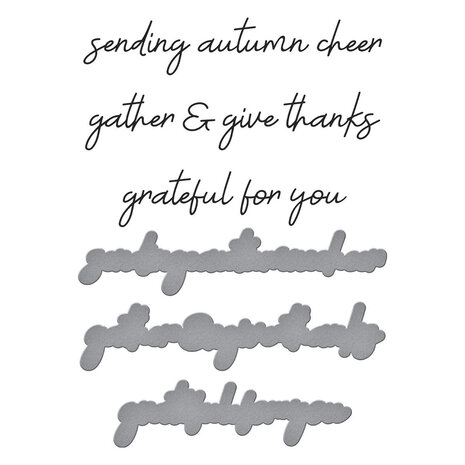 Spellbinders Autumn Archives Sentiments Press Plate & Die Set (BP-322)