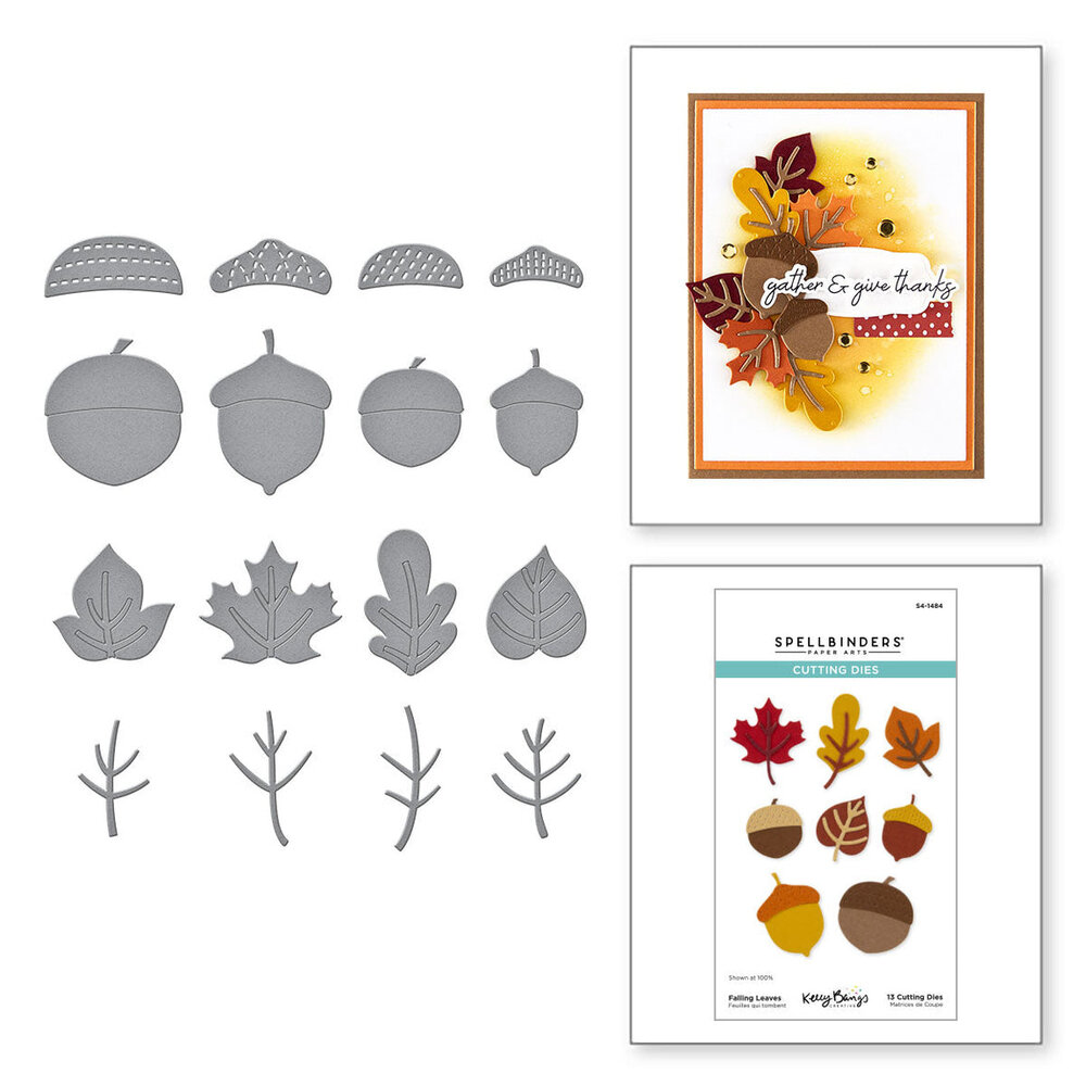 Spellbinders Autumn Archives Falling Leaves Dies (S4-1484)