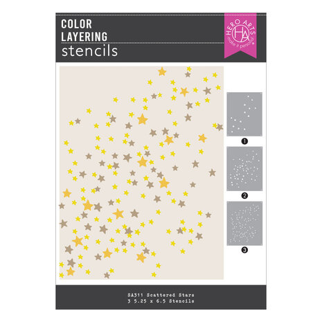 Hero Arts Hocus Pocus Scattered Stars Color Layering Stencils (SA311)