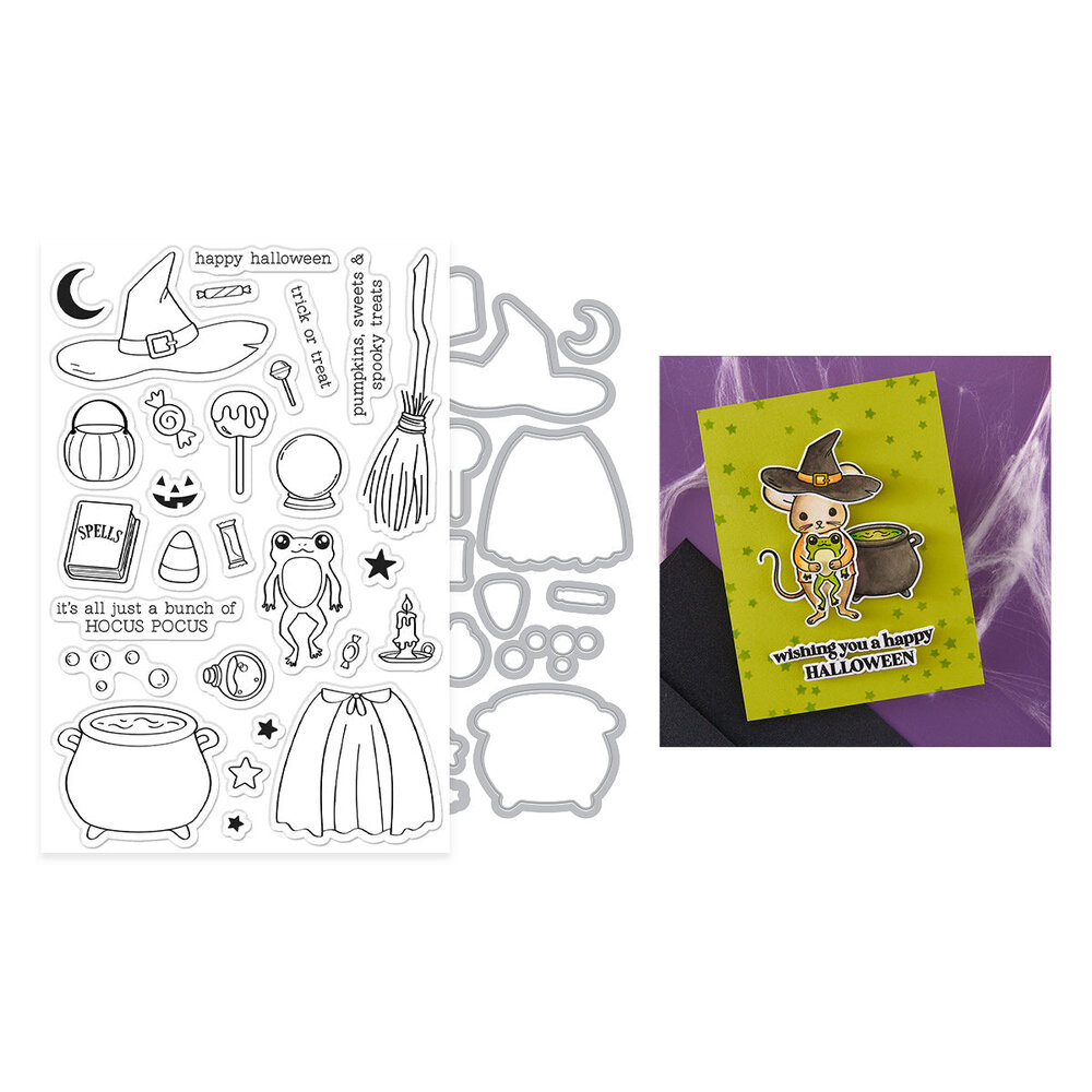 Hero Arts Hocus Pocus Tricks and Treats Clear Stamps & Dies (DC327)
