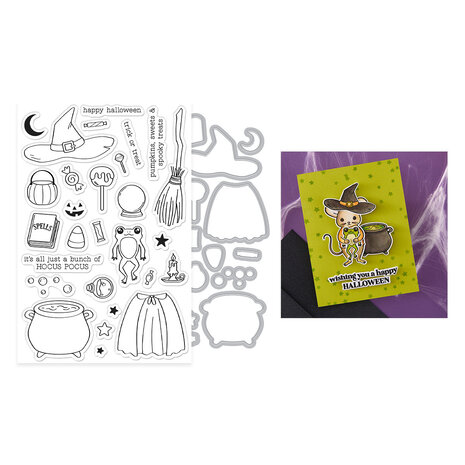 Hero Arts Hocus Pocus Tricks and Treats Clear Stamps & Dies (DC327)