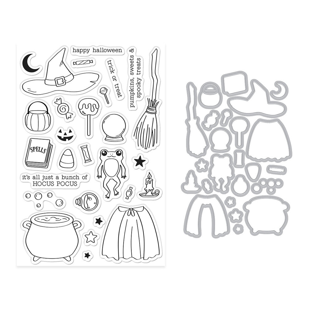 Hero Arts Hocus Pocus Tricks and Treats Clear Stamps & Dies (DC327)
