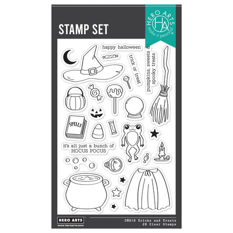 Hero Arts Hocus Pocus Tricks and Treats Clear Stamps (CM818)