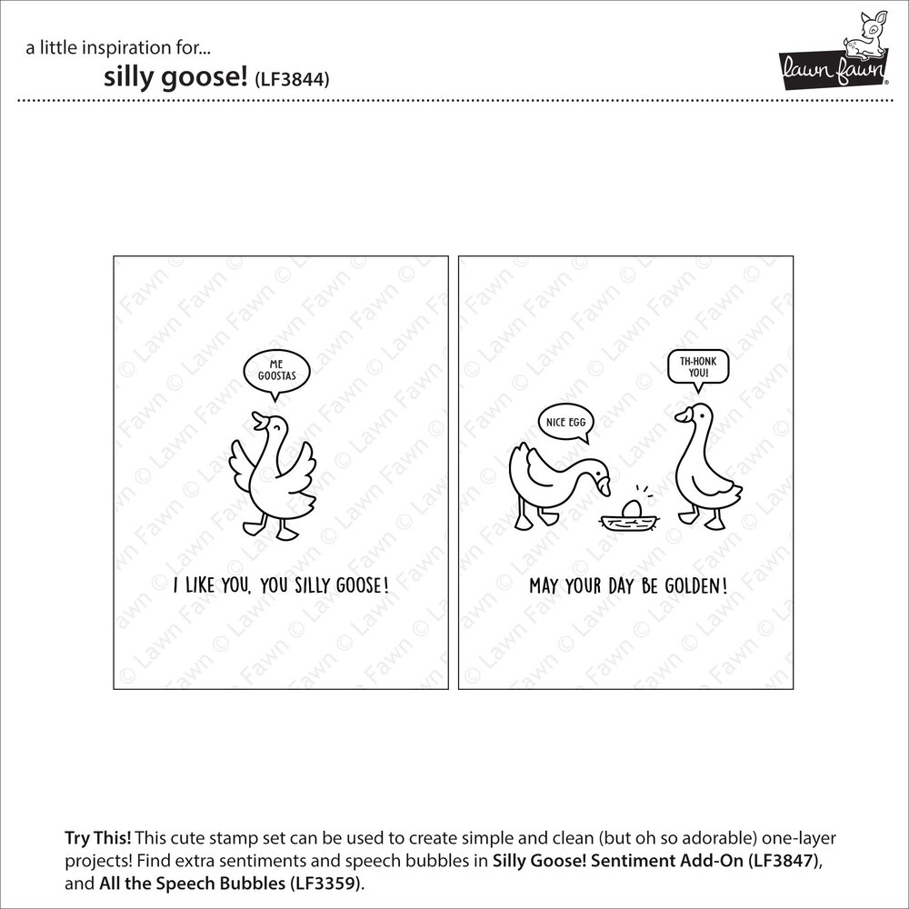Lawn Fawn Silly Goose! Clear Stamps (LF3844)