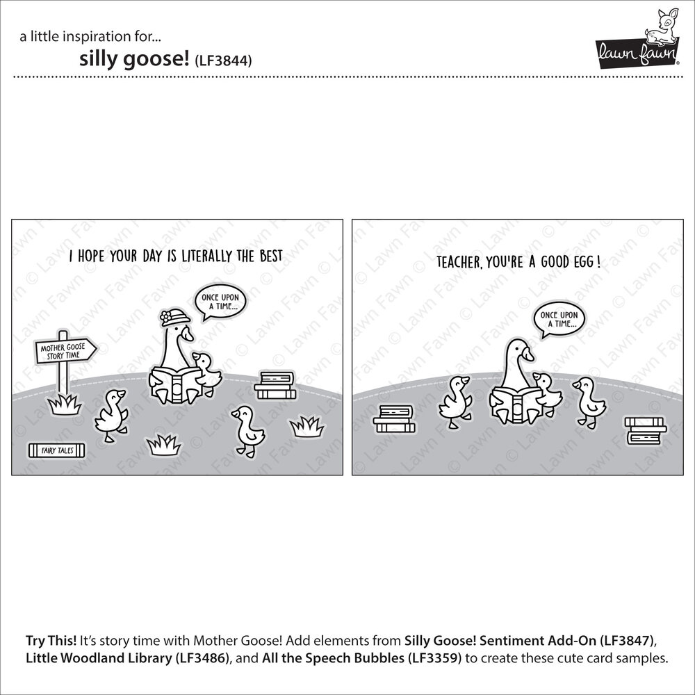 Lawn Fawn Silly Goose! Clear Stamps (LF3844)