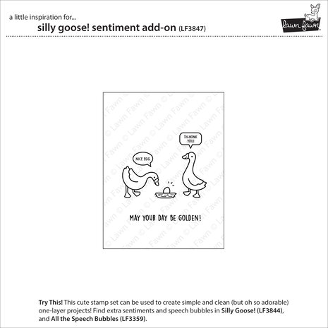Lawn Fawn Silly Goose! Sentiment Add-On Clear Stamps (LF3847) Lawn Fawn Silly Goose! Sentiment Add-On Clear Stamps (LF3847)