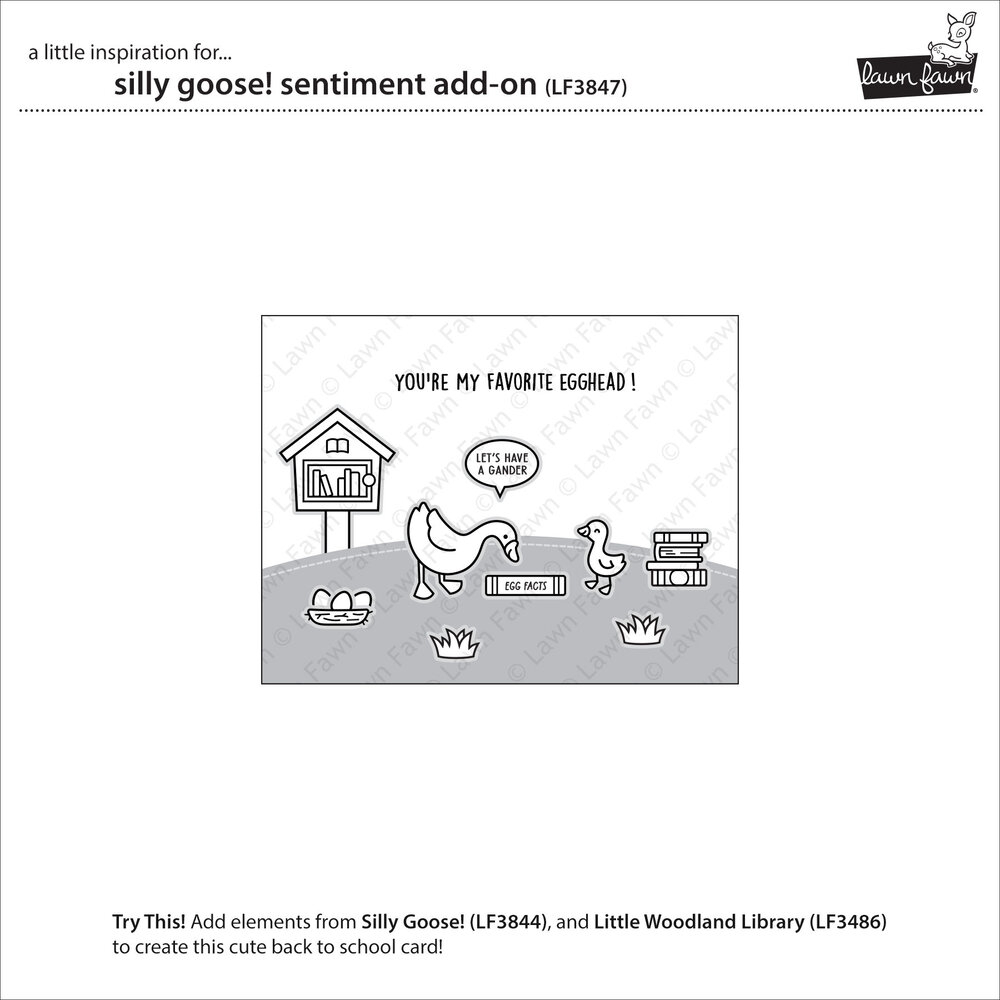 Lawn Fawn Silly Goose! Sentiment Add-On Clear Stamps (LF3847) Lawn Fawn Silly Goose! Sentiment Add-On Clear Stamps (LF3847)