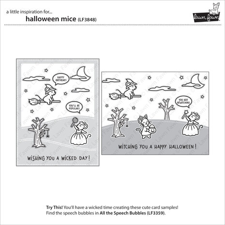 Lawn Fawn Halloween Mice Clear Stamps (LF3848) Lawn Fawn Halloween Mice Clear Stamps (LF3848)