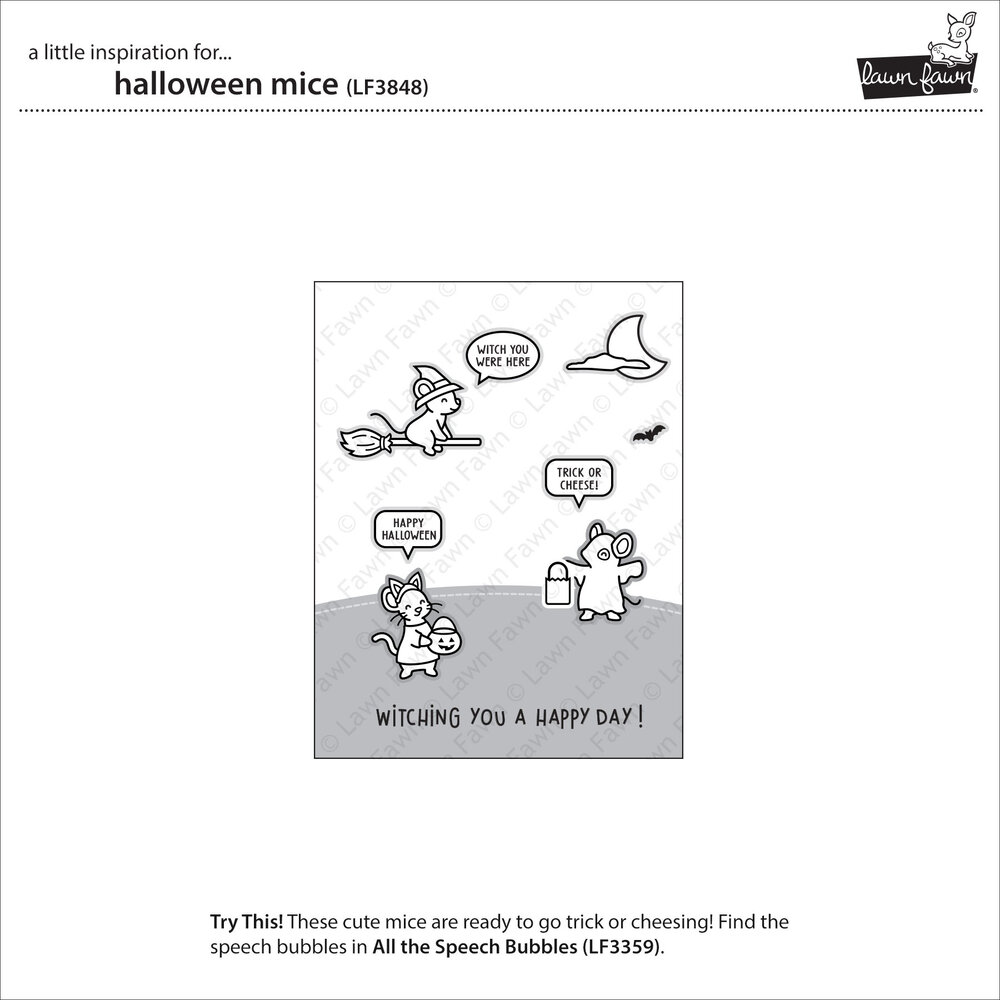 Lawn Fawn Halloween Mice Clear Stamps (LF3848) Lawn Fawn Halloween Mice Clear Stamps (LF3848)
