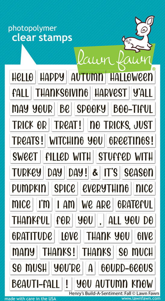 Lawn Fawn Henry's Build-A-Sentiment Fall Clear Stamps (LF3861)