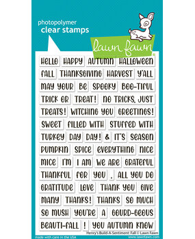 Lawn Fawn Henry's Build-A-Sentiment Fall Clear Stamps (LF3861) Lawn Fawn Henry's Build-A-Sentiment Fall Clear Stamps (LF3861)