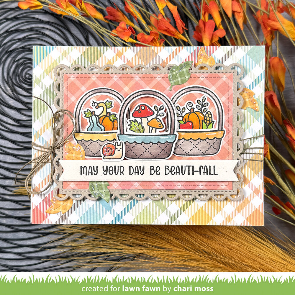 Lawn Fawn Henry's Build-A-Sentiment Fall Clear Stamps (LF3861)